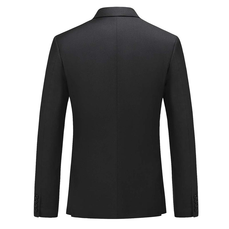 UNINUKOO Mens Suit Jacket Double Breasted Blazer Men Slim Fit Casual Prom Wedding Daily Tux Suit Coats Blazer US Size 42 Black - Image 4